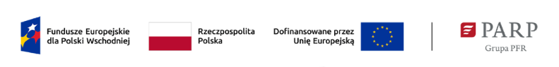 Fundusze Europejskie dla Polski Wschodniej, Rzeczpospolita Polska, Dofinansowane przez Unię Europejską, PARP Grupa PFR